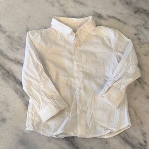 Classic White Kids Button-Up Shirt